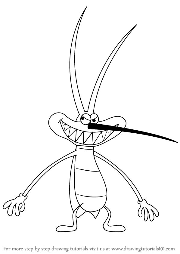 598x844 Learn How To Draw Joey From Oggy And The Cockroaches - Joey Drawing