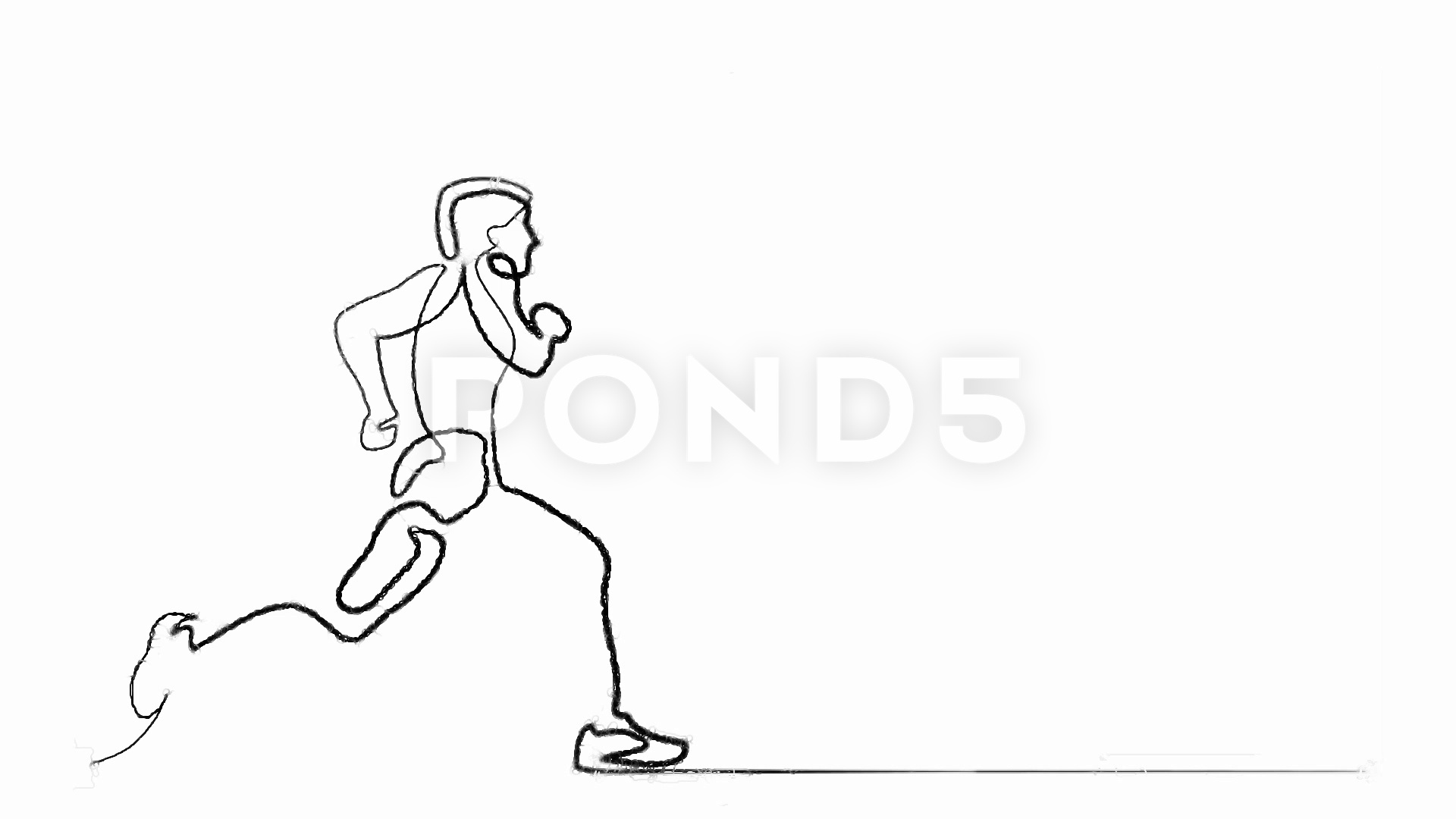 1920x1080 Continuous Line Drawing Of Male Jogger Running Exercise Hi Res - Jogging Drawing