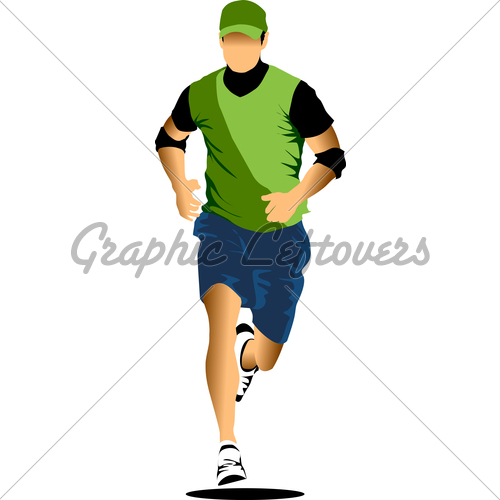 500x500 Man Jogging Gl Stock Images - Jogging Drawing