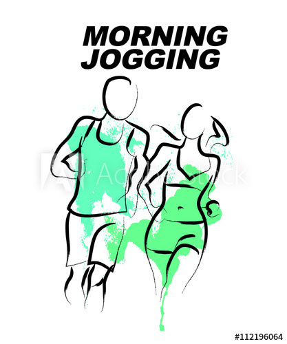 417x500 Vector Hand Drawn Fitness People Sketch Athlete Figure Isolated - Jogging Drawing