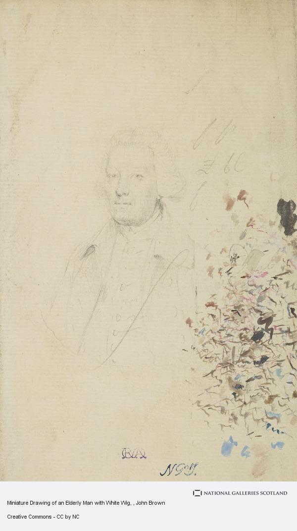 600x1072 Miniature Drawing Of An Elderly Man With White Wig National - John Brown Drawing