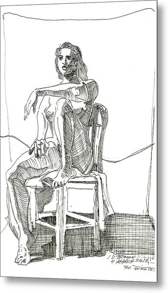 344x600 Model In Chair Drawing - John Brown Drawing