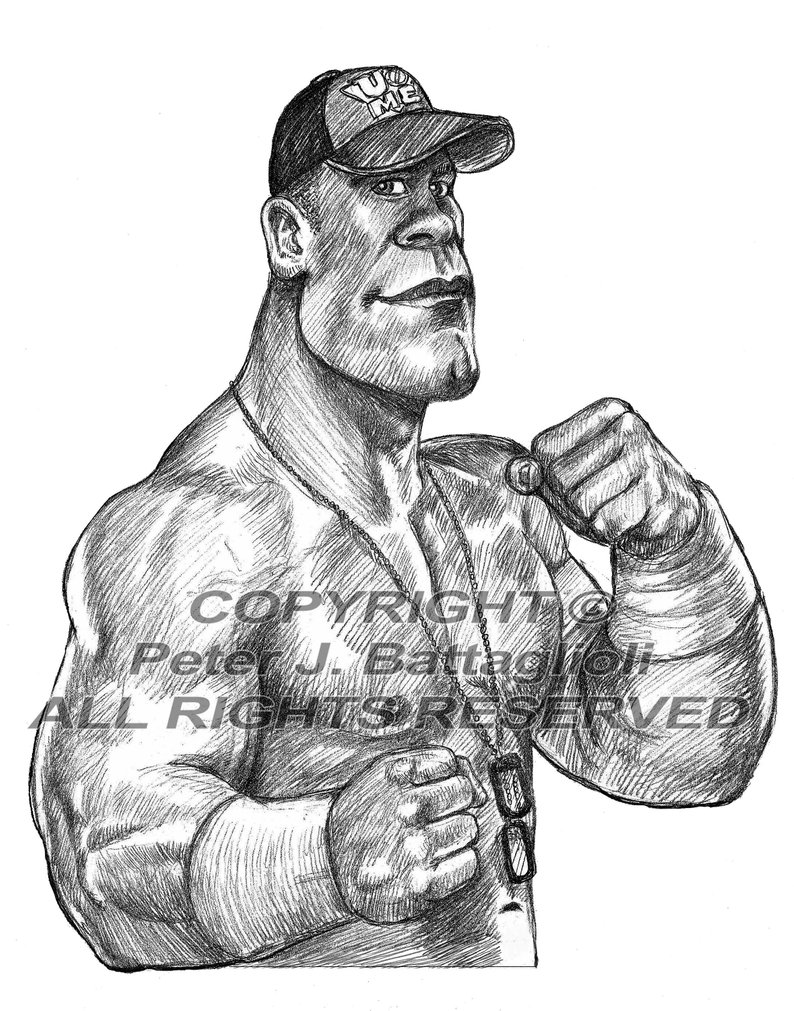 794x1011 john cena caricature art poster sketch print limited etsy - John Cena Drawing