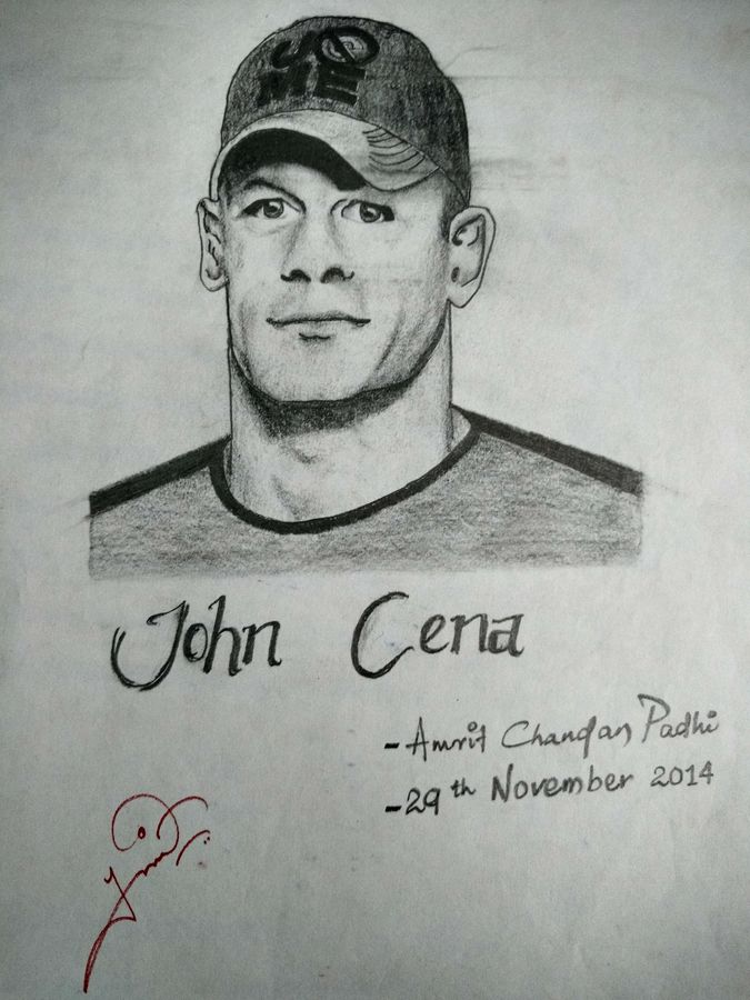 675x900 John Cena Pencil Sketch Portrait Painting - John Cena Drawing