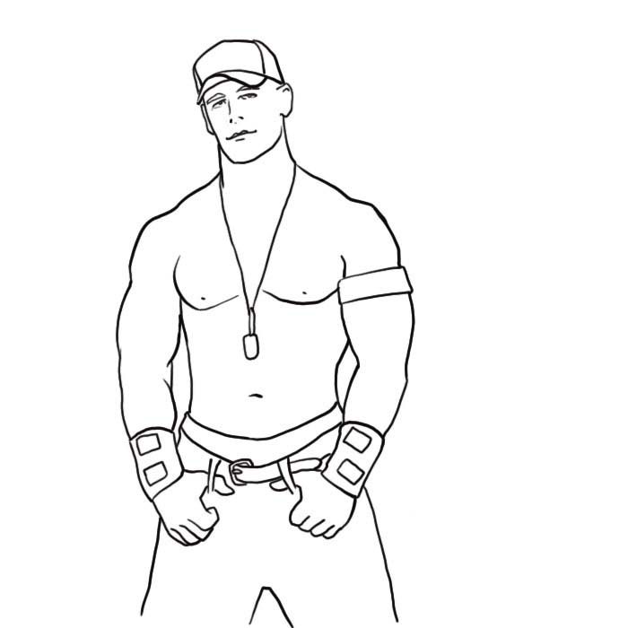 700x700 Sport Coloring Wwe Coloring Pages, John - John Cena Drawing