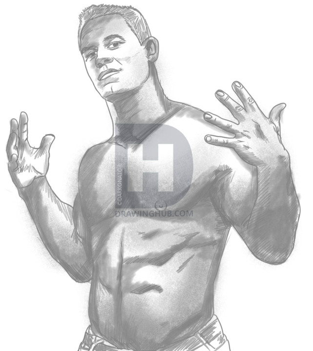 641x720 how to draw john cena, step - John Cena Drawing