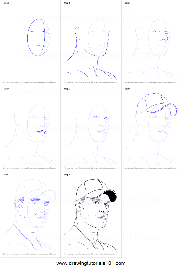 751x1110 How To Draw John Cena Printable Step - John Cena Drawing Step By Step