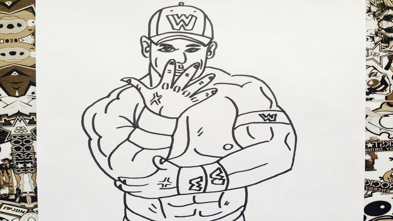 1280x720 John Cena Clipart Simple - John Cena Drawing Step By Step
