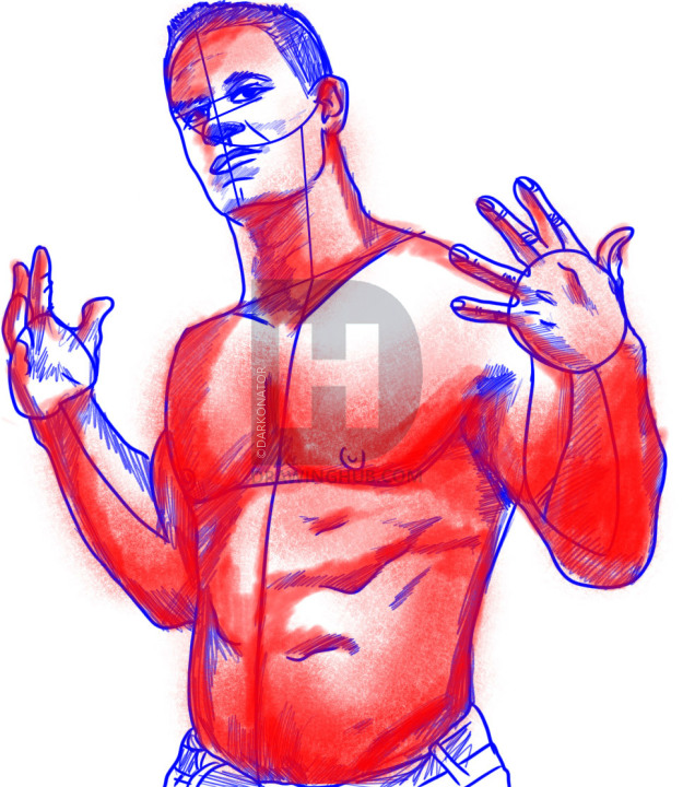 625x720 How To Draw John Cena, Step - John Cena Drawing Step By Step