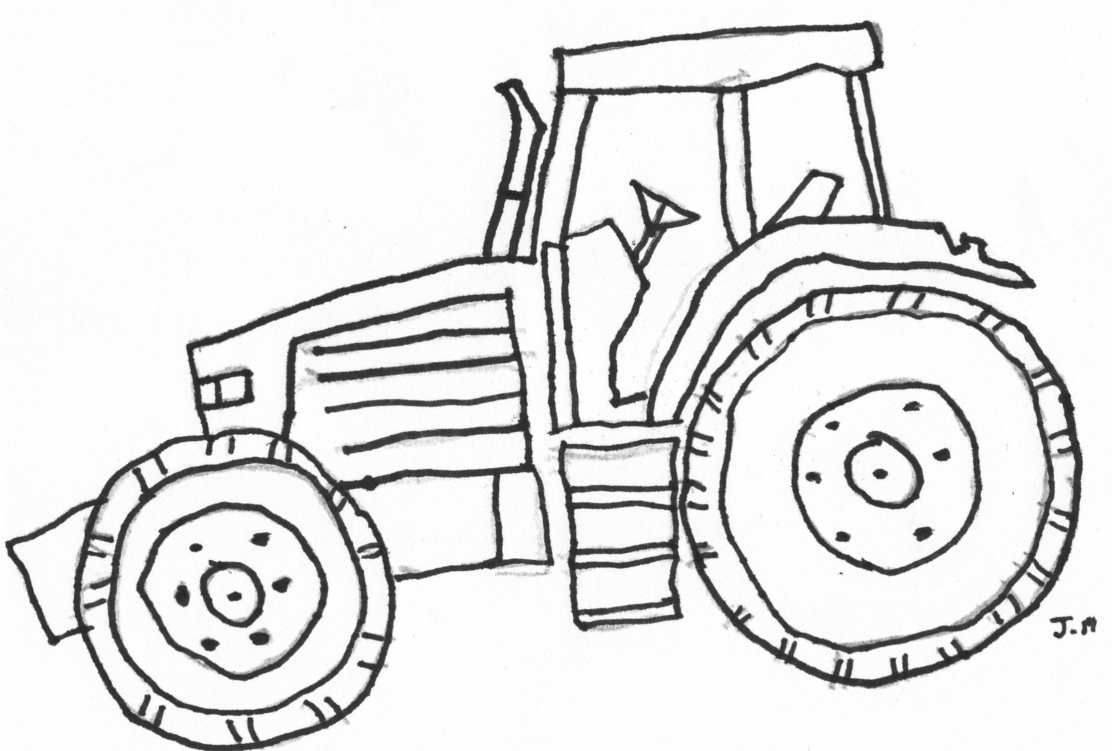 2232x1508 how to draw a tractor easy easy john deere tractor drawing - John Deere Drawings