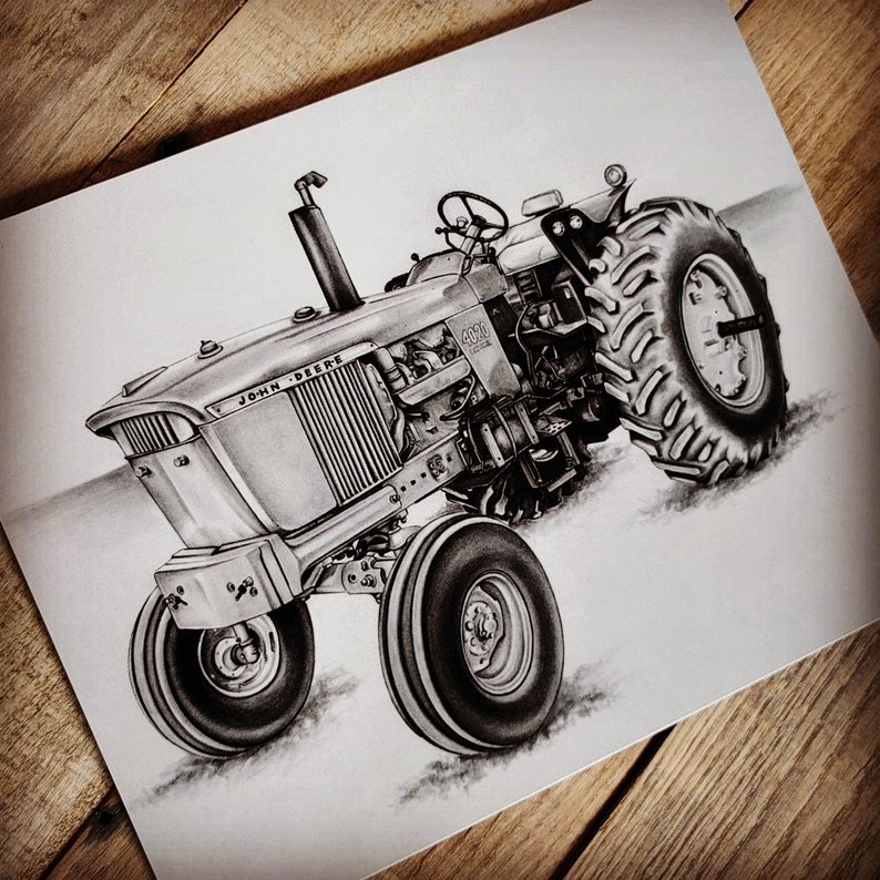 John Deere Tractor Drawing at Explore collection