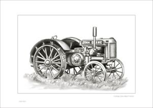 300x212 Vintage John Deere Tractor Drawing Print Limited Edition Country - John Deere Tractor Drawing