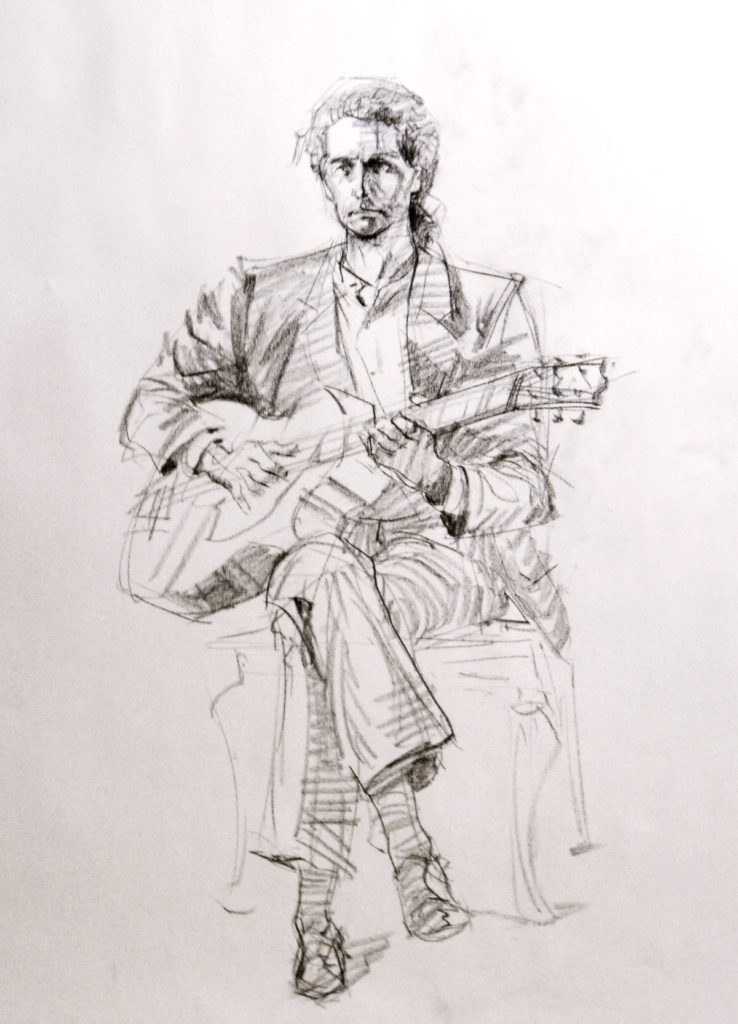 738x1024 John Hurt Drawings Paintings - John Drawing