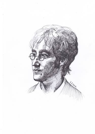 375x527 John Lennon Drawing - John Drawing
