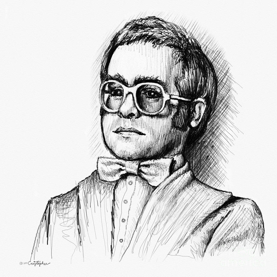 900x900 Elton Drawing - John Drawing