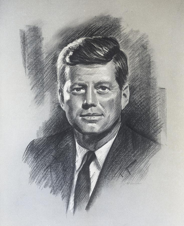 734x900 Jfk Portrait Drawing - John F Kennedy Drawing