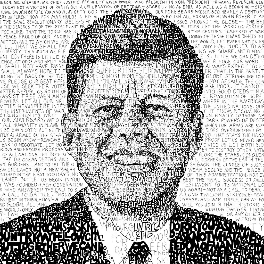 1024x1024 John F Kennedy - John F Kennedy Drawing