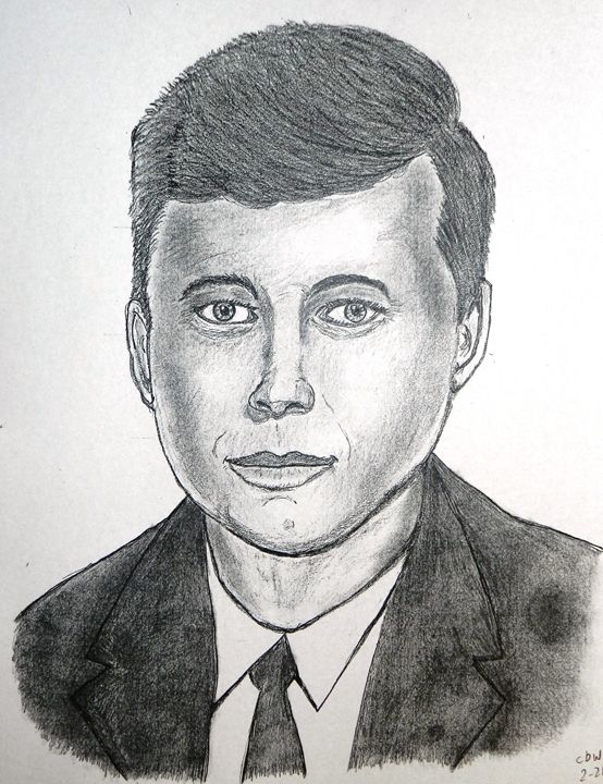 554x720 John F Kennedy Pencil Sketch - John F Kennedy Drawing