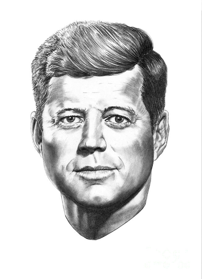 654x900 President John F Kennedy Drawing - John F Kennedy Drawing