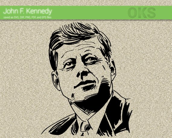 570x456 Jfk Download John F Kennedy Clipart Us President Vector Etsy - John F Kennedy Drawing