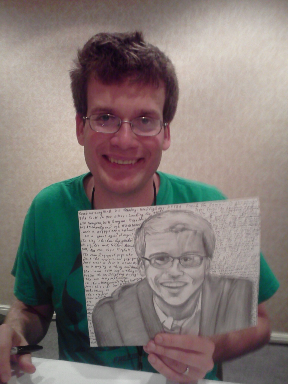 960x1280 in which i have a butterbeer with john green everything else is - John Green Drawing
