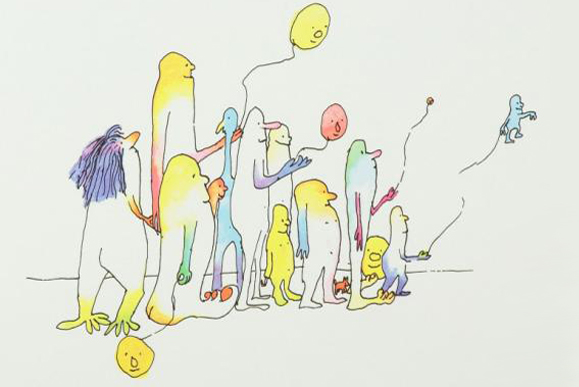 579x387 Lennon Artwork On Display, For Sale Bu Today Boston University - John Lennon Drawings