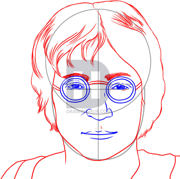 700x696 How To Draw John Lennon, Step - John Lennon Drawings