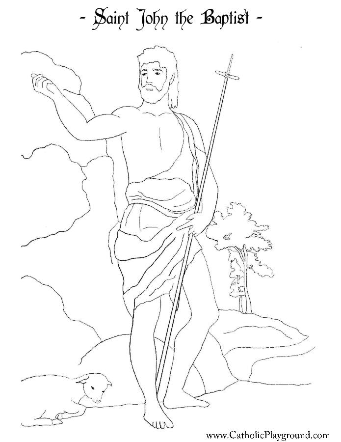 695x900 Saint John The Baptist Coloring - John The Baptist Drawing