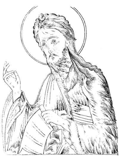 400x527 St John The Baptist Icons Black And White In Drawings - John The Baptist Drawing