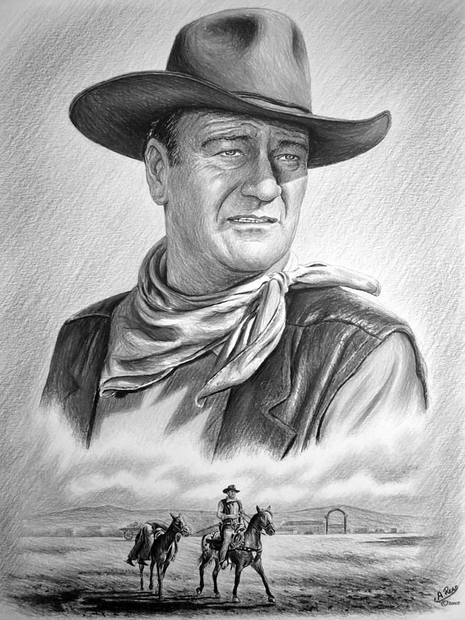 675x900 John Wayne - John Wayne Drawing