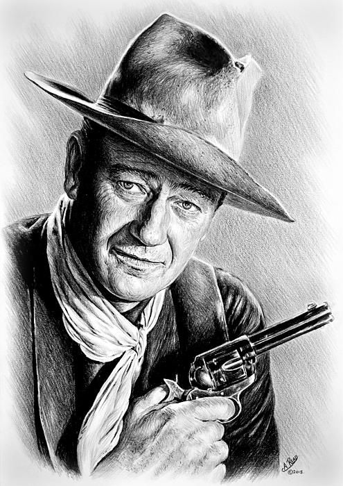495x700 John Wayne - John Wayne Drawing