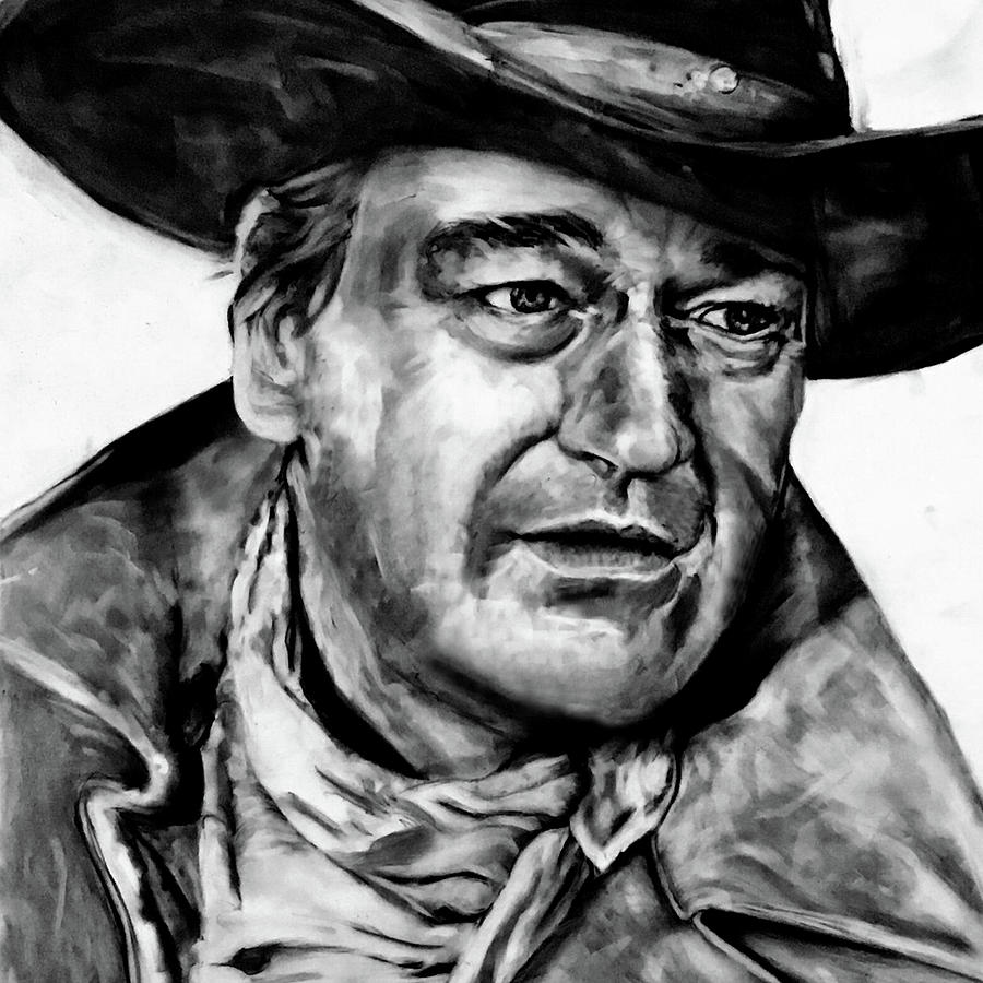 900x900 John Wayne Drawing - John Wayne Drawing