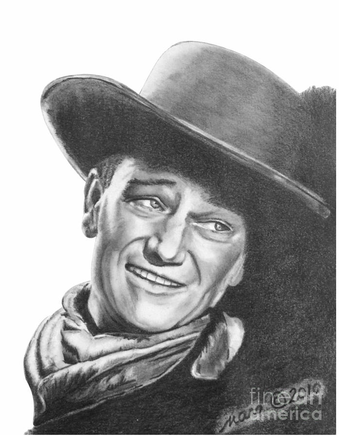 698x900 John Wayne Dreamer Drawing - John Wayne Drawing