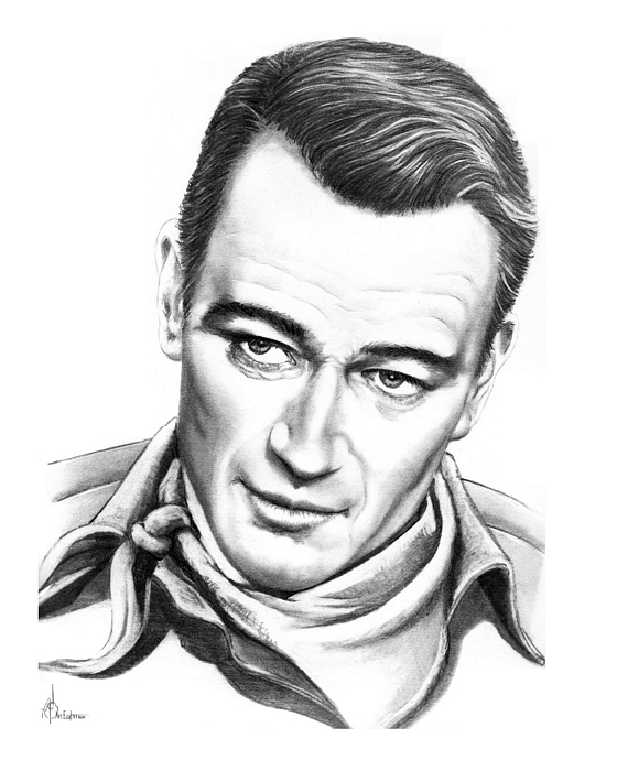 560x700 John Wayne Greeting Card For Sale - John Wayne Drawing