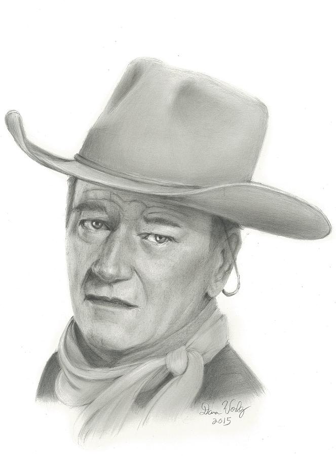 663x900 John Wayne Worlds Most Famous Cowboy Drawing - John Wayne Drawing