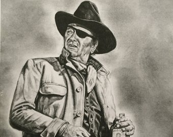 340x270 John Wayne Drawing Etsy - John Wayne Drawing