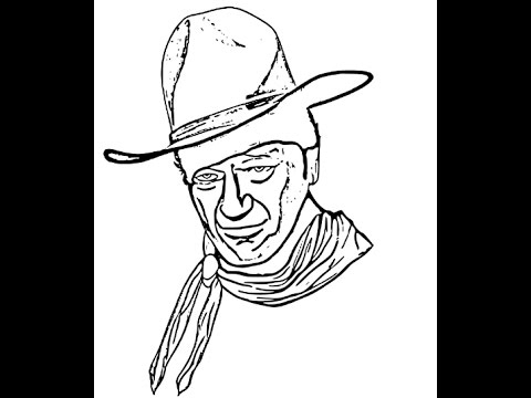 480x360 How To Draw John Wayne Face Drawing Step - John Wayne Drawing