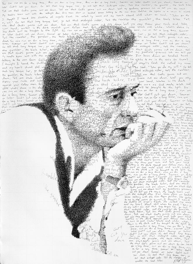 660x900 johnny cash god's gonna cut you down drawing - Johnny Cash Drawing