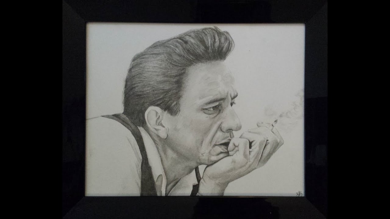 1280x720 johnny cash speed drawing - Johnny Cash Drawing