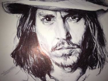 375x281 Johnny Depp Portrait Drawing - Johnny Depp Drawing