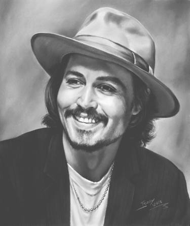 375x445 Portrait Of Johnny Depp Drawing - Johnny Depp Drawing