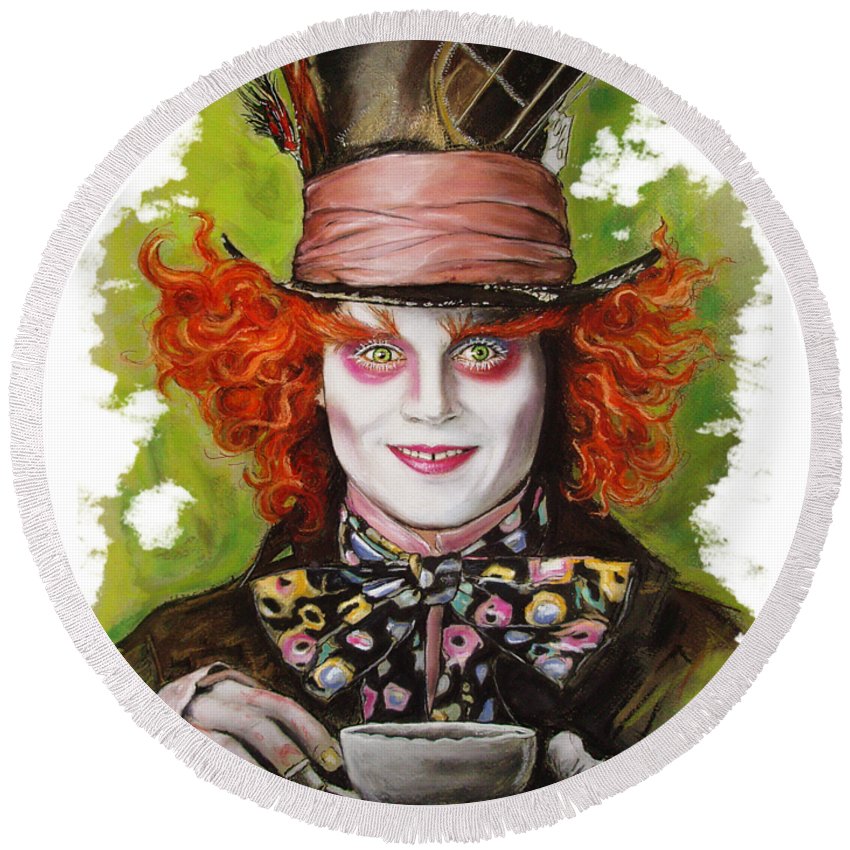 850x850 johnny depp as mad hatter round beach towel for sale - Johnny Depp...