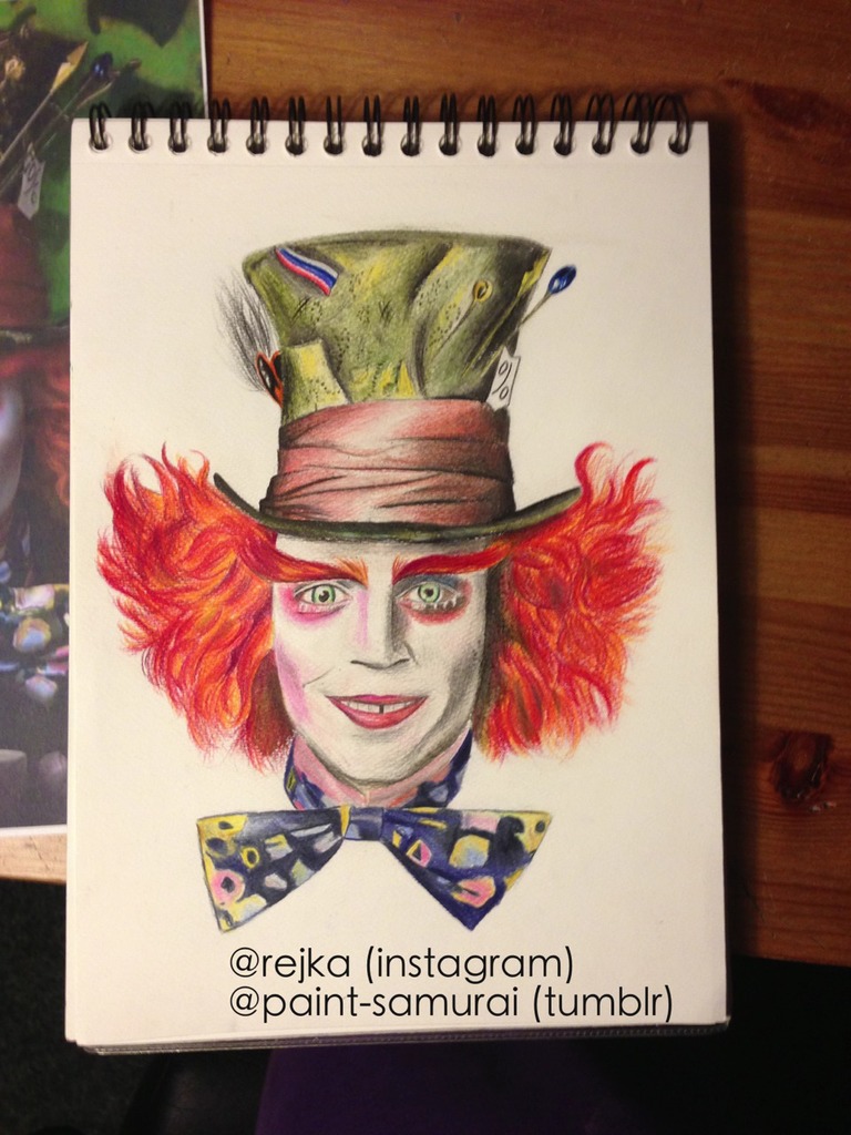 768x1024 mad as a hatter via tumblr on we heart it - Johnny Depp Mad Hatter Drawing