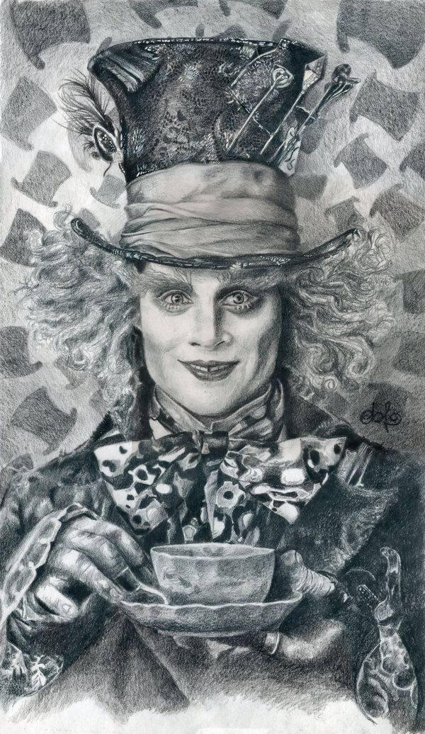 600x1036 mad hatter - Johnny Depp Mad Hatter Drawing