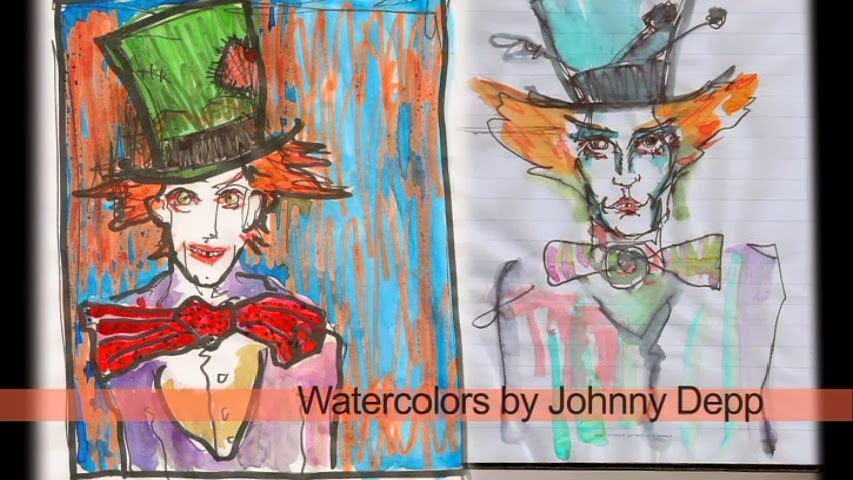853x480 Melissa's Kitties Johnny Kitties Celebrating Johnny Depp Film - Johnny Depp Mad Hatter Drawing