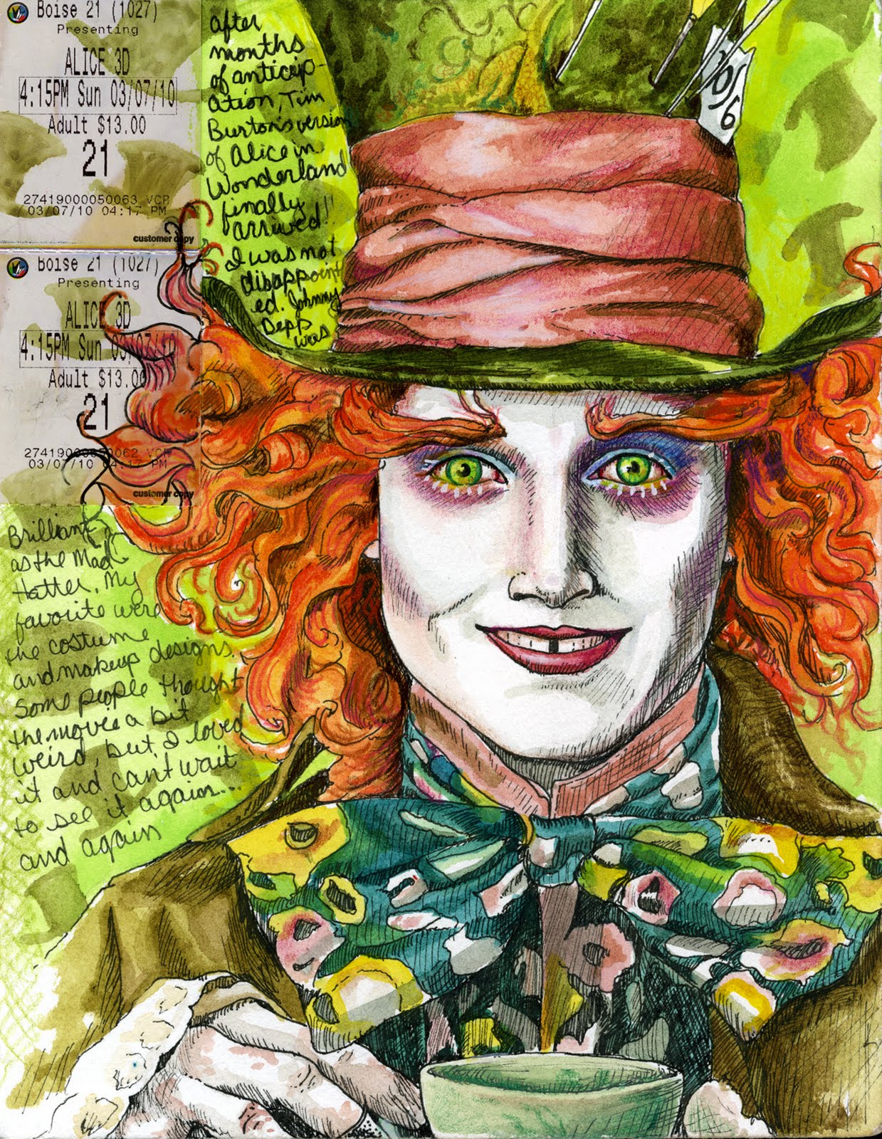 Johnny Depp Mad Hatter Drawing at Explore