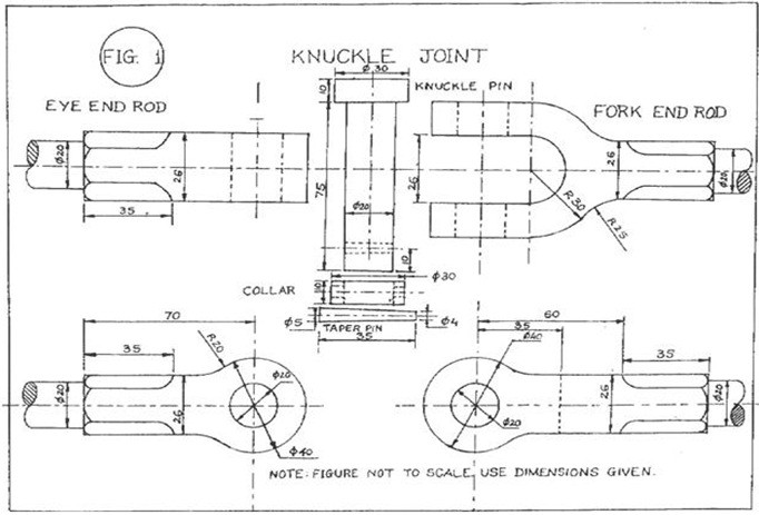 682x463 knuckle joint detail parts in dwg cad model library - Joint Drawing