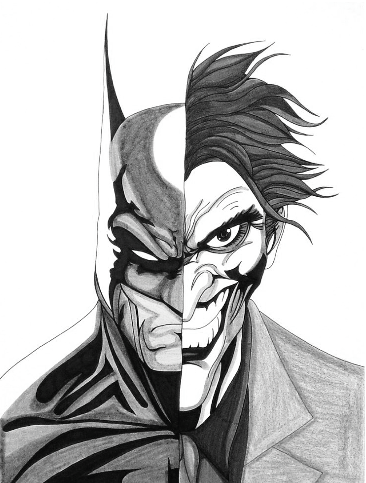 1200x1582 Batman Joker On Behance - Joker And Batman Drawing