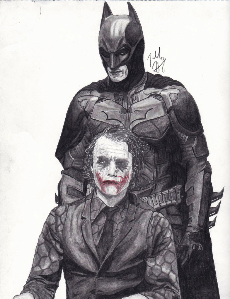 785x1017 Batman And The Joker Drawing - Joker And Batman Drawing