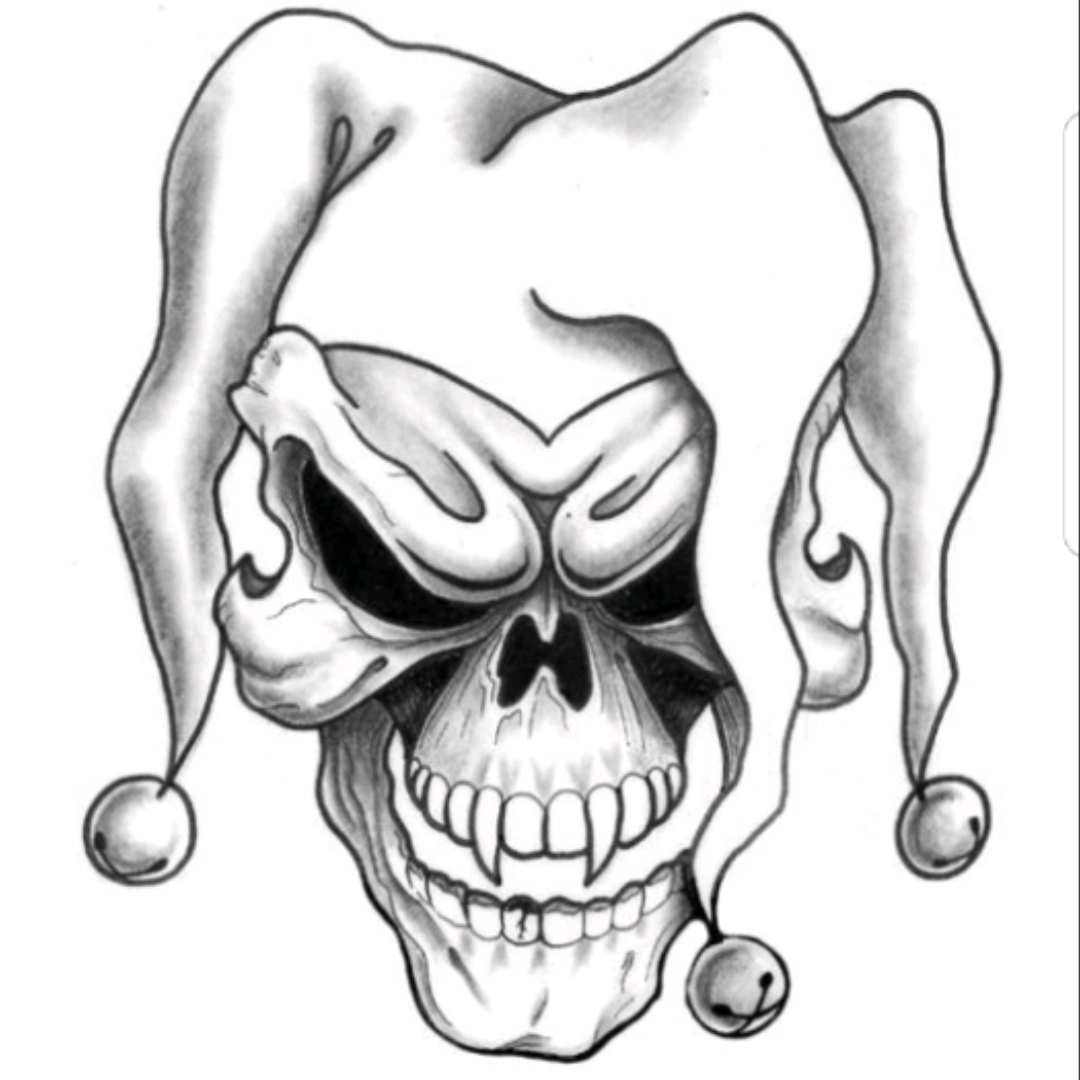 1080x1080 Skullhead Badass Drawing Thinking About Putting This As - Joker And Batman Drawing